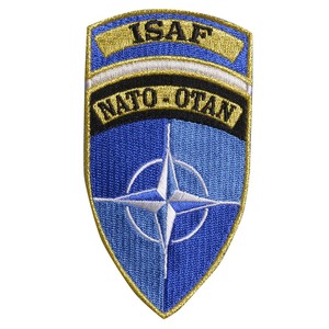 【中古】NATO軍 ワッペン ISAF ベルクロ付き パッチ [ ブルー ] 国際治安支援部隊 アフガニスタン アップリケ ミリタリー 軍物 軍払い下げ品 軍放出品 ミリタリーサープラス ミリタリーグッズ ミリタリーワッペン ミリタリーパッチ スリーブバッジ