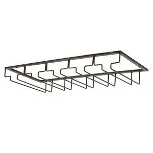 ワイングラスホルダー 吊り下げ グラスハンガー 吊り戸棚設置 ネジ止め [ ブラウン / 5列 ] グラスラッ..