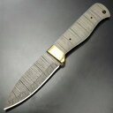 Knifemaking ナイフブレード Bushcraft ダマスカス鋼 真鍮製ガード付 BL125D ナイフメイキング 固定刃 パキスタン製 フルタング ナイフパーツ ナイフ部品 ナイフ用品 Damascus ブッシュクラフト