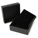 ギフトボックス 貼り箱 10×10×3.5cm アクセサリーケース ブラック / 1個 プレゼントボックス ジュエリーBOX 厚紙 スポンジ付き ラッピング パッケージ 無地 収納
