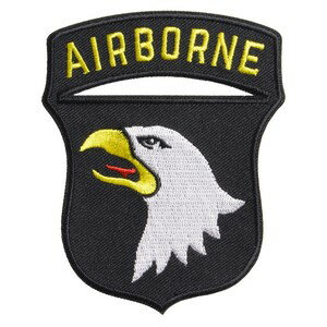 AIR BORNE ワッペン 第101空挺師団 REPSGEAR 熱圧着式 [ 左向き ] ミリタリーワッペン ミリタリーパッチ アップリケ エアボーン スクリーミングイーグルス スリーブバッジ