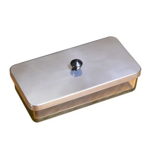 ドイツ軍放出品 バターケース ガラス製ふた付き容器 小物入れ 小物容器 アクセサリーケース 保管容器 ..