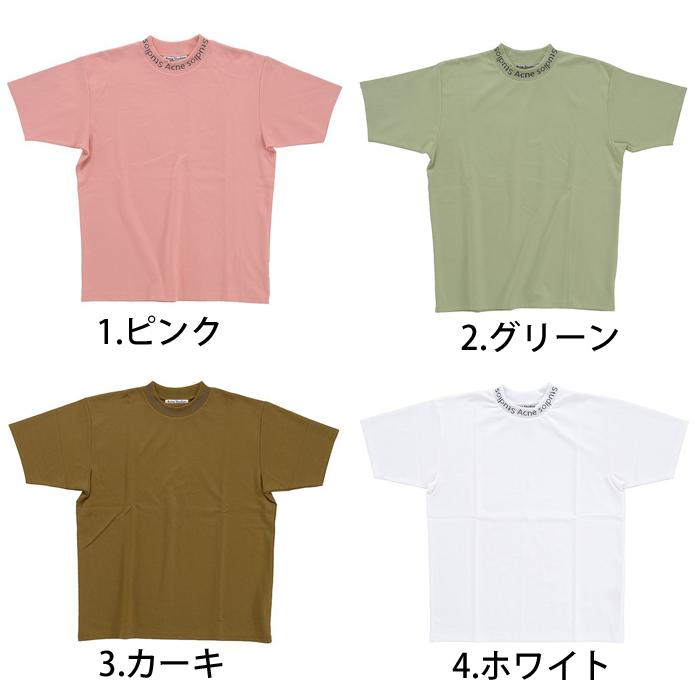 Acne Studios アクネ ストゥディオズ Navid BL0004 PNK / BL0004 PGRN / BL0004 GRN / BL0004 WHT メンズ Tシャツ トップス 半袖 クルーネック ロゴ リブ(as0020)