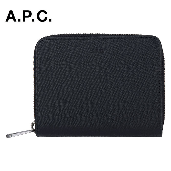 A.P.C アーペーセー compact emmanuel PXBJQ H63087 LZZ 二つ折り 財布 ラウンドファスナー ブラック 黒 メンズ レディース ギフト プレゼント