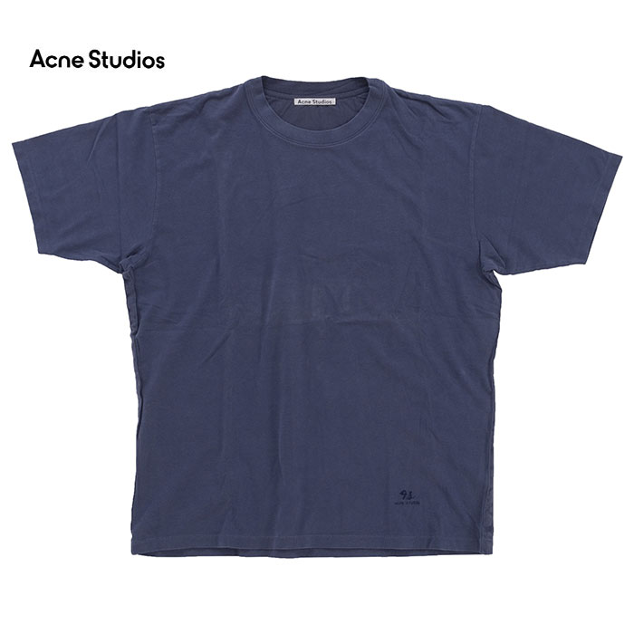 Acne Studios アクネ ストゥディオズ Edan Emb BL0029 メンズ Tシャツ トップス 半袖 クルーネック 無地 コットン 綿(as0034)