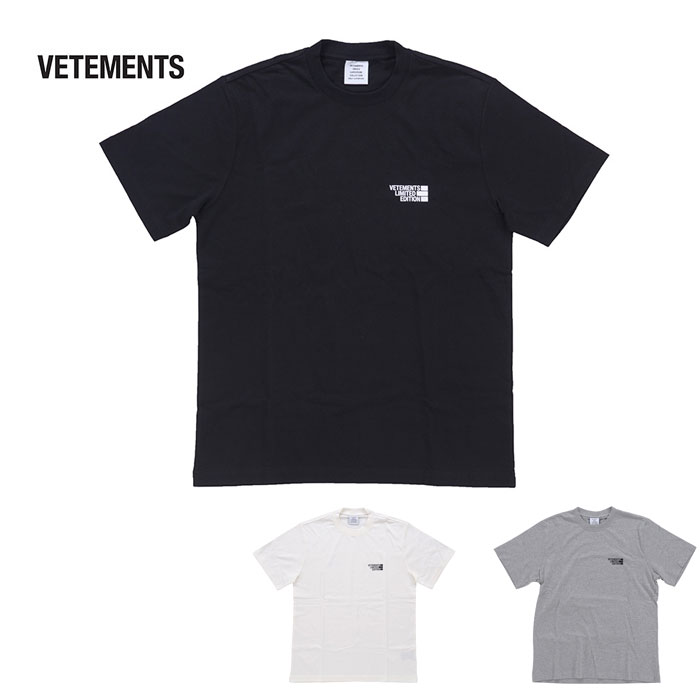 VETEMENTS ヴェトモン Logo Limited Edition T-shirt UE51TR720B / UE51TR720W / UE51TR720G ロゴ Tシャツ 半袖 vet0009