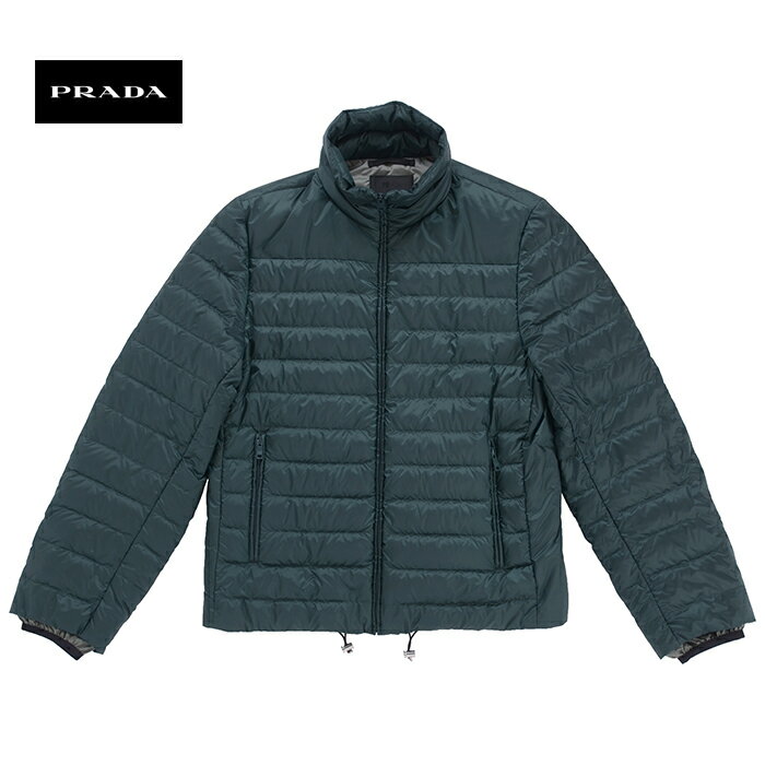 PRADA プラダ Piumino SGB0911ID1F0YRZ メンズ ダウンジャケット アウター グリーン 緑 ジップアップ ロゴ ワンポイント 長袖 無地(prd0039)