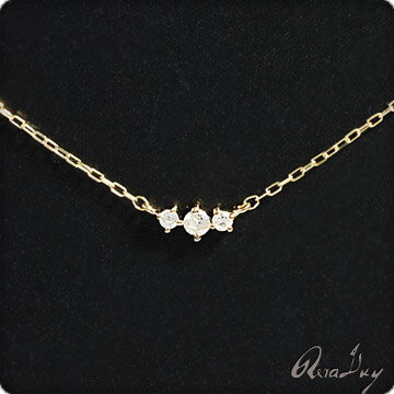 Rakuten - 【LINE友達登録で1000円OFFクーポン】ゴールドネックレス (RERALUy)ネックレス レディース 女性 アクセサリー K10 10金 ゴールド・スリー ダイヤモンド 0.06ct イエローゴールド シンプル 華奢 ネックレス rpd9335 プレゼント ギフト gold necklace