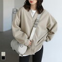 【50%OFFタイムSALE!】カーディガン トップス 長袖 無地 羽織りオシャレ カジュアル かっこいい シンプル Vネック ゆったり 大きいサイズ 通勤 オフィス 大人 魅力的 無地 レディースファッション 40代 50代 60代 ReRe