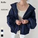 【50%OFFタイムSALE中】ジップアップ フード付き アウター トップス 長袖 ボリュームスリーブ レディース パーカー ゆったり 楽ちん オーバーサイズ 体型カバー ファスナー付き カジュアル 羽織り ふんわり ReRe 春 夏 秋 新作
