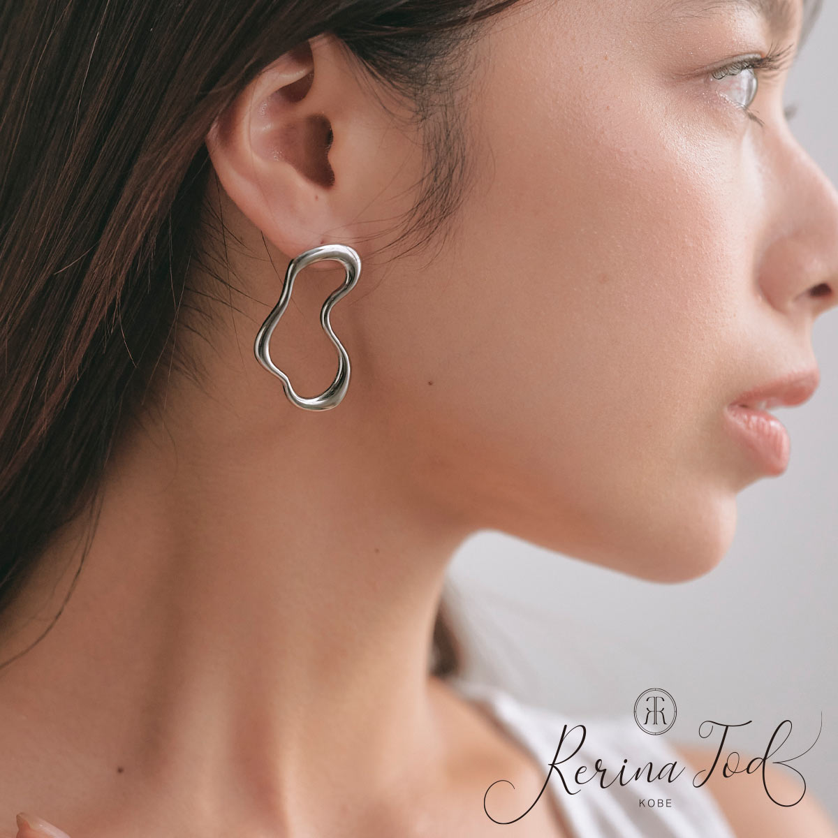 (2個セット) ピアス ソフト ウェーブ スタッドピアス サージカルステンレス 14Kコーティング