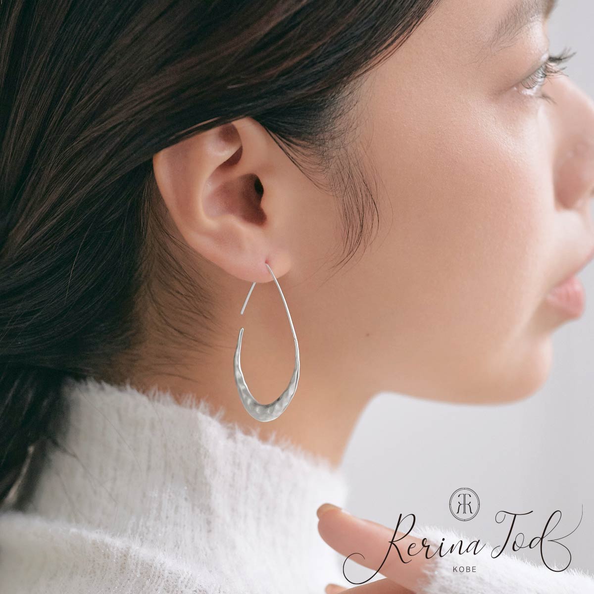 (2個セット)大ぶり ドロップ フープピアス フックピアス ニッケルフリー