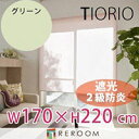 ロールスクリーン 規格品 タチカワ グループ 遮光 防炎 幅170cm×高さ220cm TR3363-J グリーン TIORIO 国産 安心1年保証 取付簡単(REROOM)(3)
