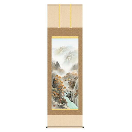 掛軸 床の間 四季情景 秋 秋紅情景 小林秀峰 尺五 54.5×190 KZ2B4-25C 掛軸 床の間 四季情景 秋 秋紅情景 小林秀峰 尺五 54.5×190 KZ2B4-25C