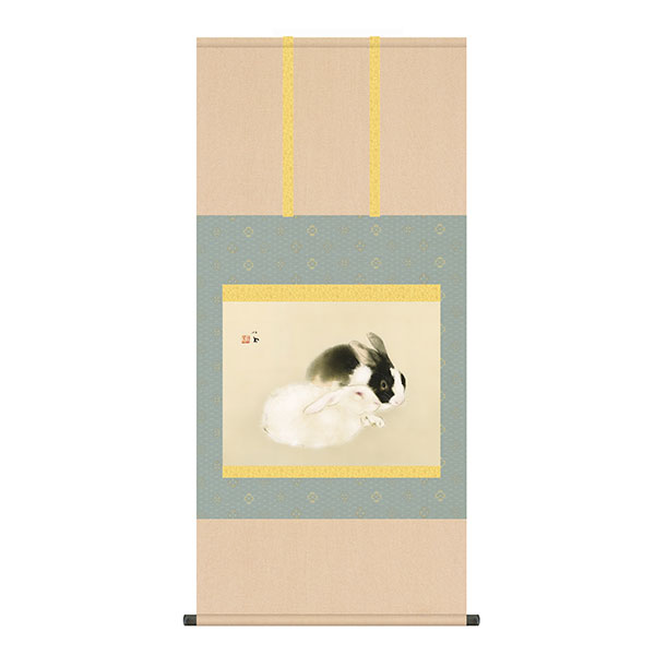 掛軸 床の間 竹内栖鳳 宇佐幾 尺五 54.5×115 KZ2G9-044(3)