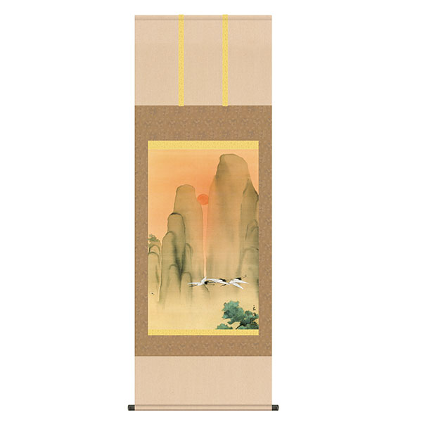 掛軸 床の間 速水御舟 蓬莱図 尺五 54.5×153 KZ2G9-052(3)