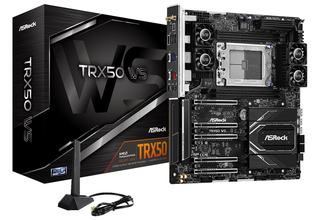 【ワークステーション向け】ASRock TRX50 WS マザーボード AMD TRX50 Socket sTR5 E-ATX DDR5 ECC Wi-Fi 6E 10GbE Threadripper対応
