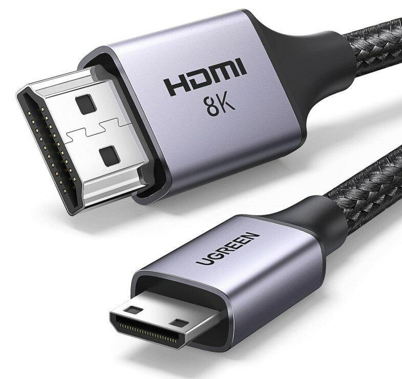 乐天商城 - UGREEN HDMI ミニHDMI 変換ケーブル HDMI 2.1 8K＠60Hz mini HDMI 変換アダプタ 8K ミニHDMIケーブル 1M 双方向通信 テレビ モバイルモニタ カメラ パソコンなどに適用 HDMIタイプAオス-ミニタイプCオス