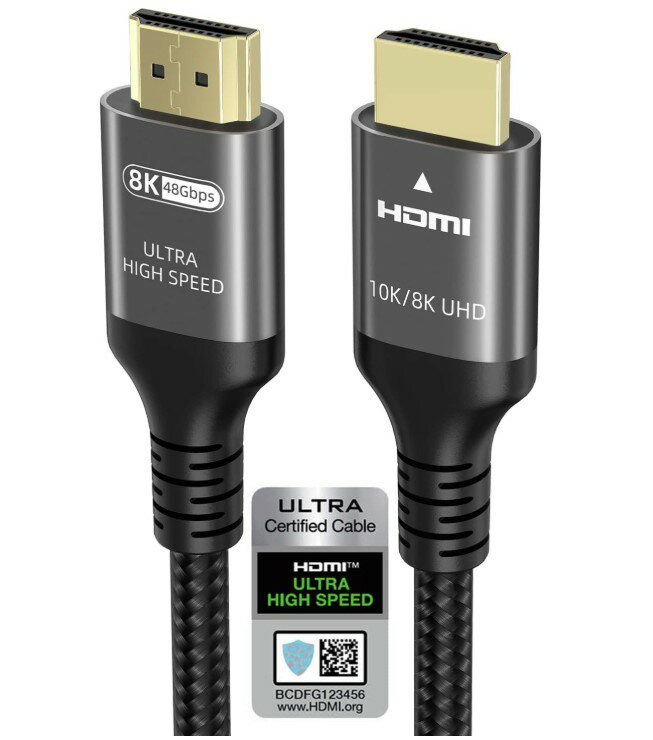 乐天商城 - 【Ubluker】HDMI 2.1 ケーブル 2m 48Gbps 8K 60Hz 4K 120Hz 対応 eARC VRR HDR PS5 Xbox PC テレビ対応 超高速 HDMIケーブル 送料無料 新品