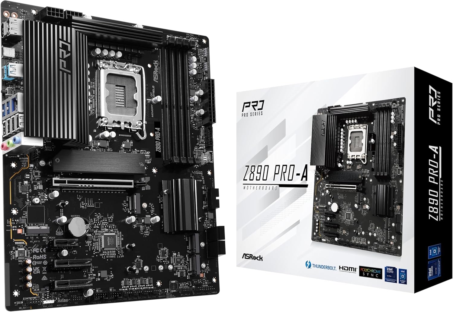 【外箱に破れあり】ASRock Z890 Pro-A ATX マザーボード LGA1851 Intel Z890 DDR5 9066MHz+ OC対応