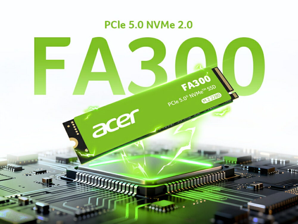 Acer FA300 Gen5 M.2 SSD 1TB NVMe2.0 PCIe Gen5×4 M.2 2280 最大読込11000MB/s 最大書込9700MB/s 内蔵SSD