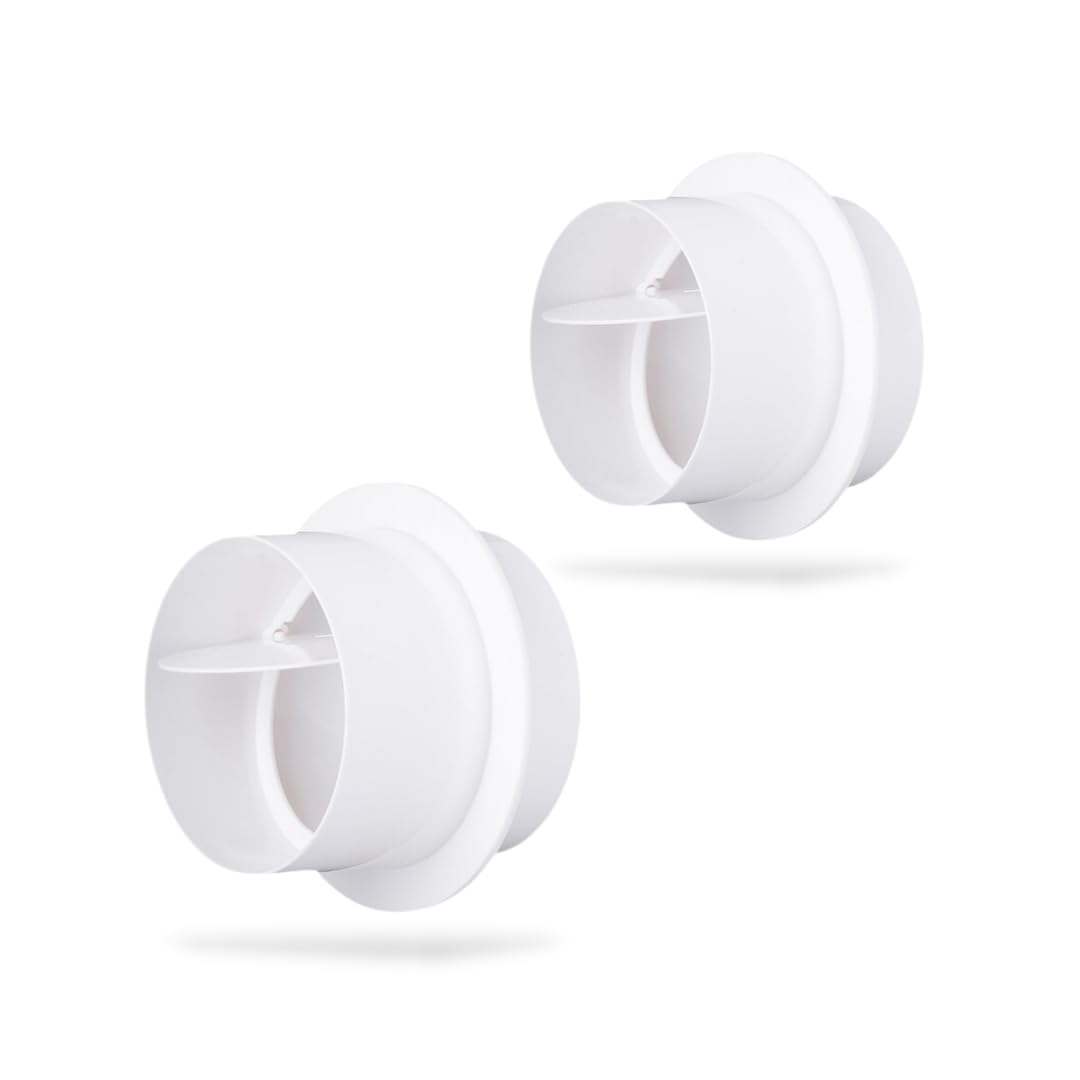 レジプロb 逆風防止ダンパー 2点セット 逆止弁 プラスチック ダクト ホース 排気 換気口 配管部品 ホワイト (Φ100mm)