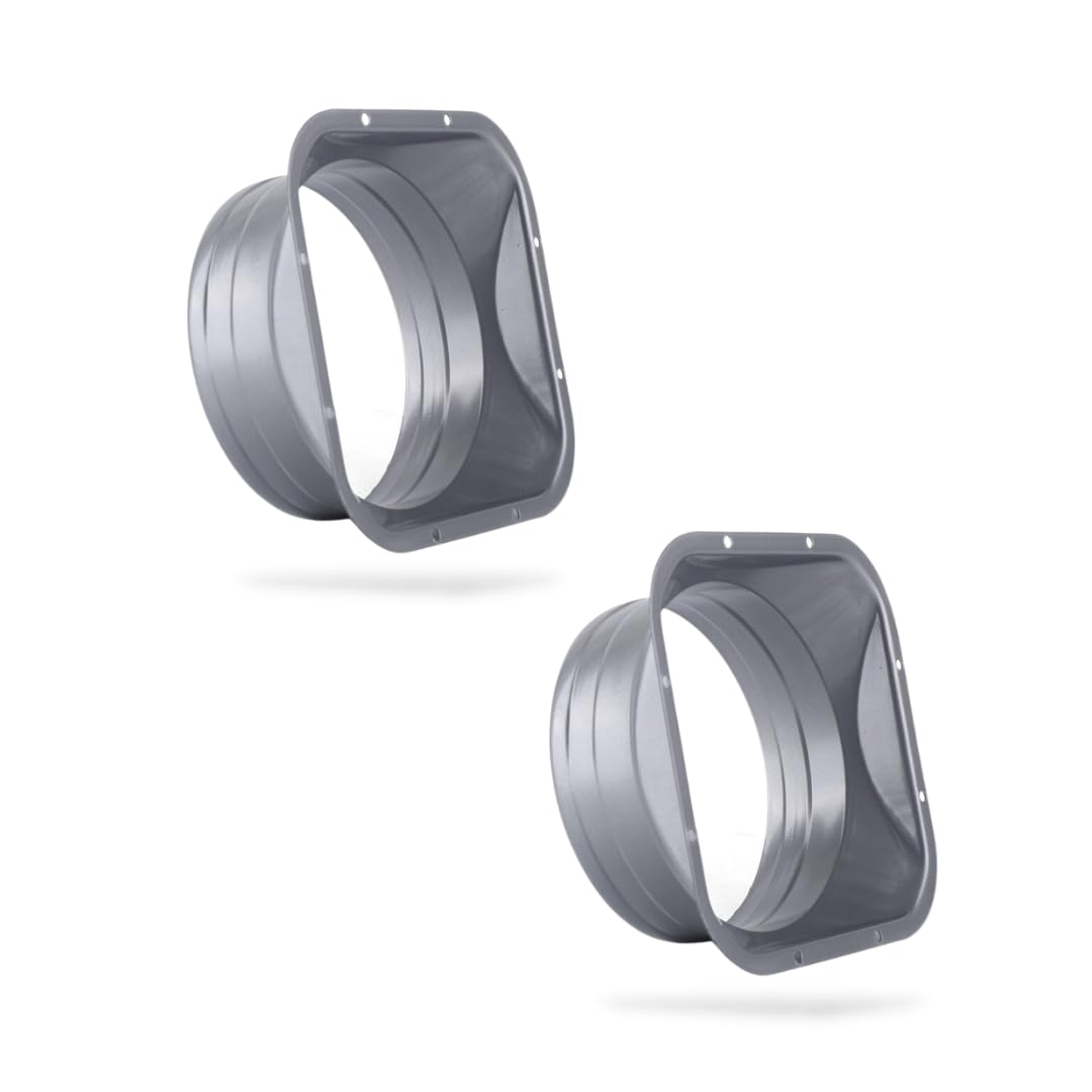 レジプロb 金属亜鉛メッキ ダクトコネクター2点セット 角型フランジ-Φ150mm 換気ダクトホース用配管部品