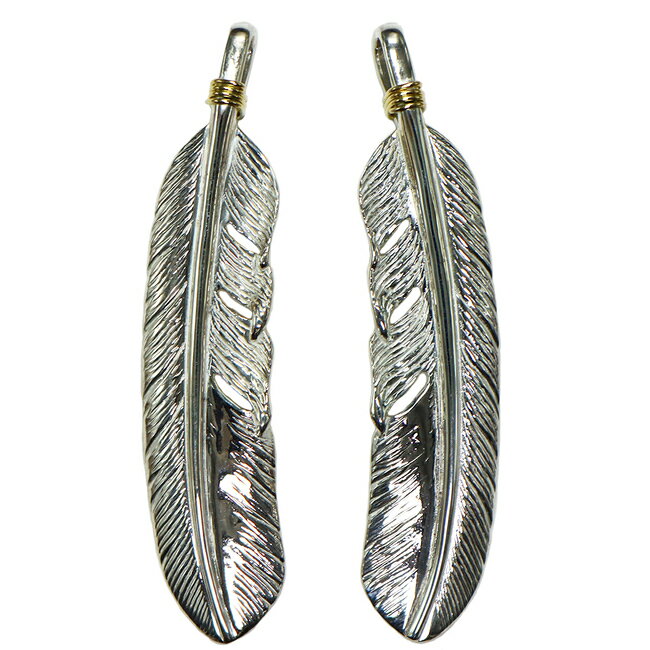 [受注生産]特大フェザーSV丸線K18 tady&king シルバー925 ペンダントトップ ネックレス TOP 原宿 表参道 タディ&キング シルバーアクセサリーレジスト原宿