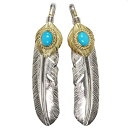 TADY&KING特大ハートK18フェザー金縄ターコイズ