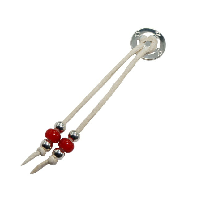 TADY&KINGWホイール革紐&ホワイトハーツビーズ2個×中空SVビーズ6mm4個セット