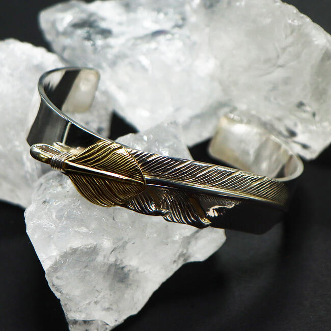 TADY&KING[FIRST ITEM]特大ハートK18フェザー平打ちバングル Mサイズ