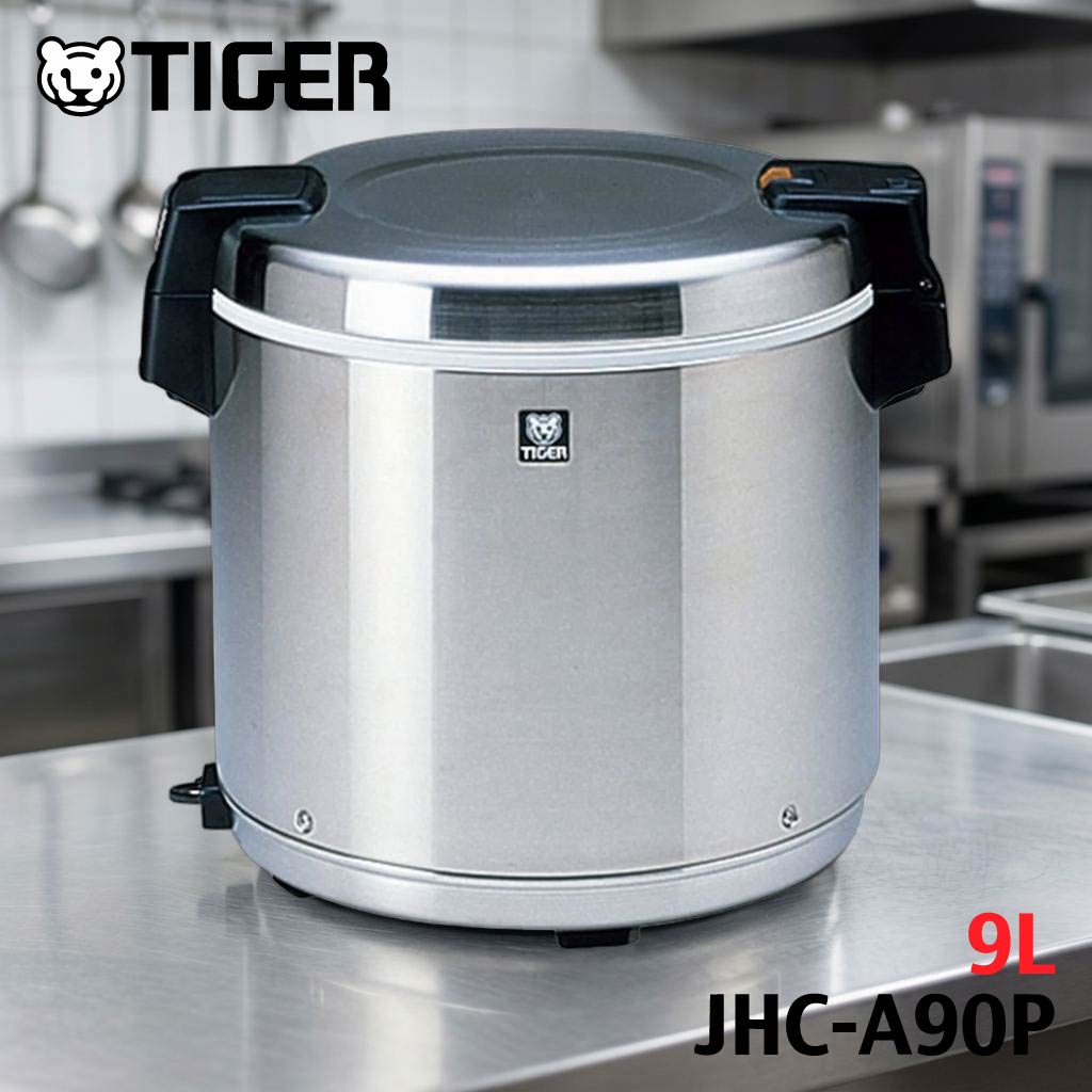 【保温専用 業務用電子ジャーJHC-A90P XS 炊きたて ステンレス 5升（9.9L)】ご飯茶碗約 110杯分 超大容量 ダブルヒーター方式 ご飯をムラなく炊く 美味しさ長時間キープ フッ素加工 ご飯がこびりつきにくい 防水仕様 ステンレス製でさびにくい 汚れ拭き取りやすい 衛生的