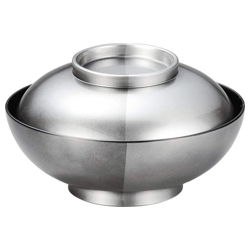 【日本製】耐熱平仙才煮物椀 黒銀市松内黒（段無）