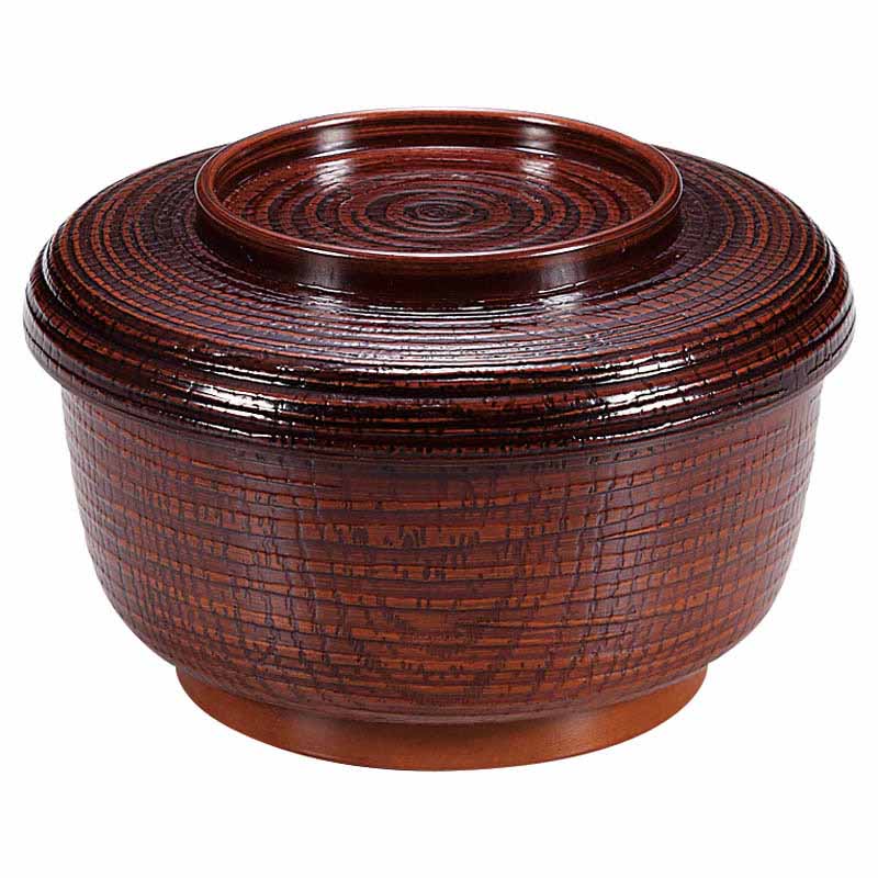 【日本製】耐熱割子飯器（小）　栃（内黒）　段無