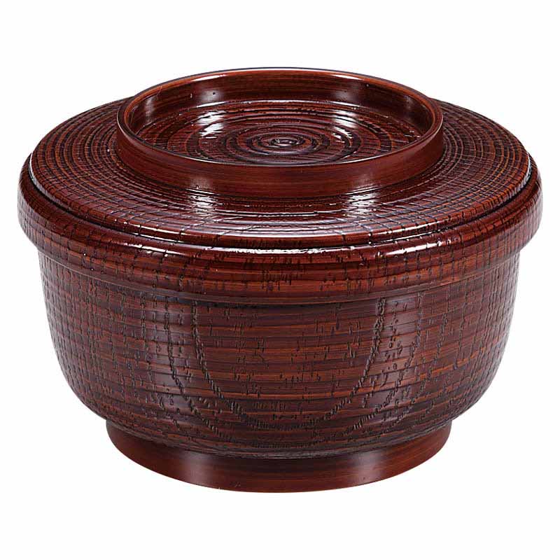 【日本製】割子飯器　栃（内黒）　段無