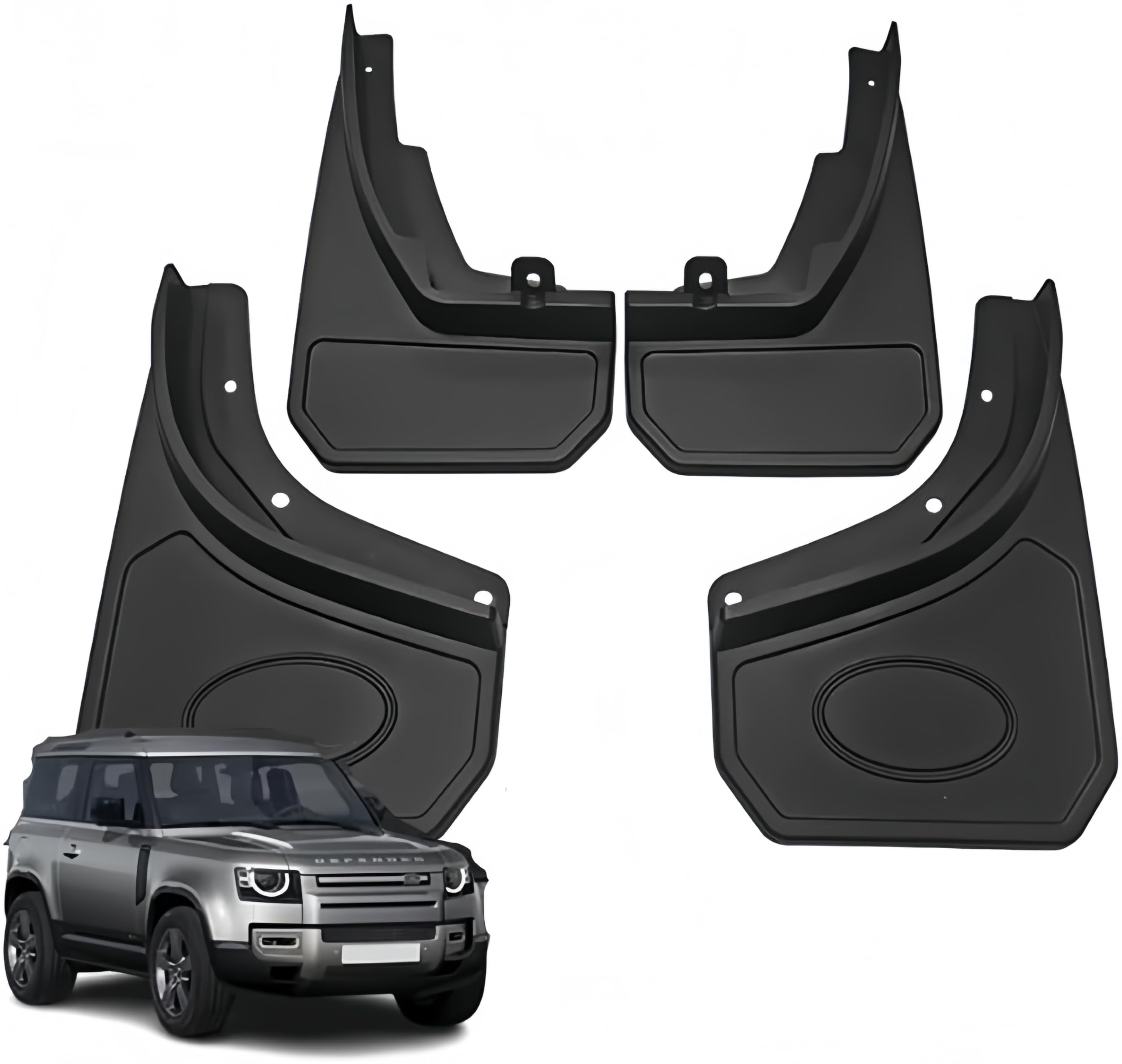 Rakuten - For 新型ランドローバー ディフェンダー DEFENDER 90 110 130 LE系 2019年11月~現行専用 外装 マッドガード フェンダパネル 泥除け 4枚