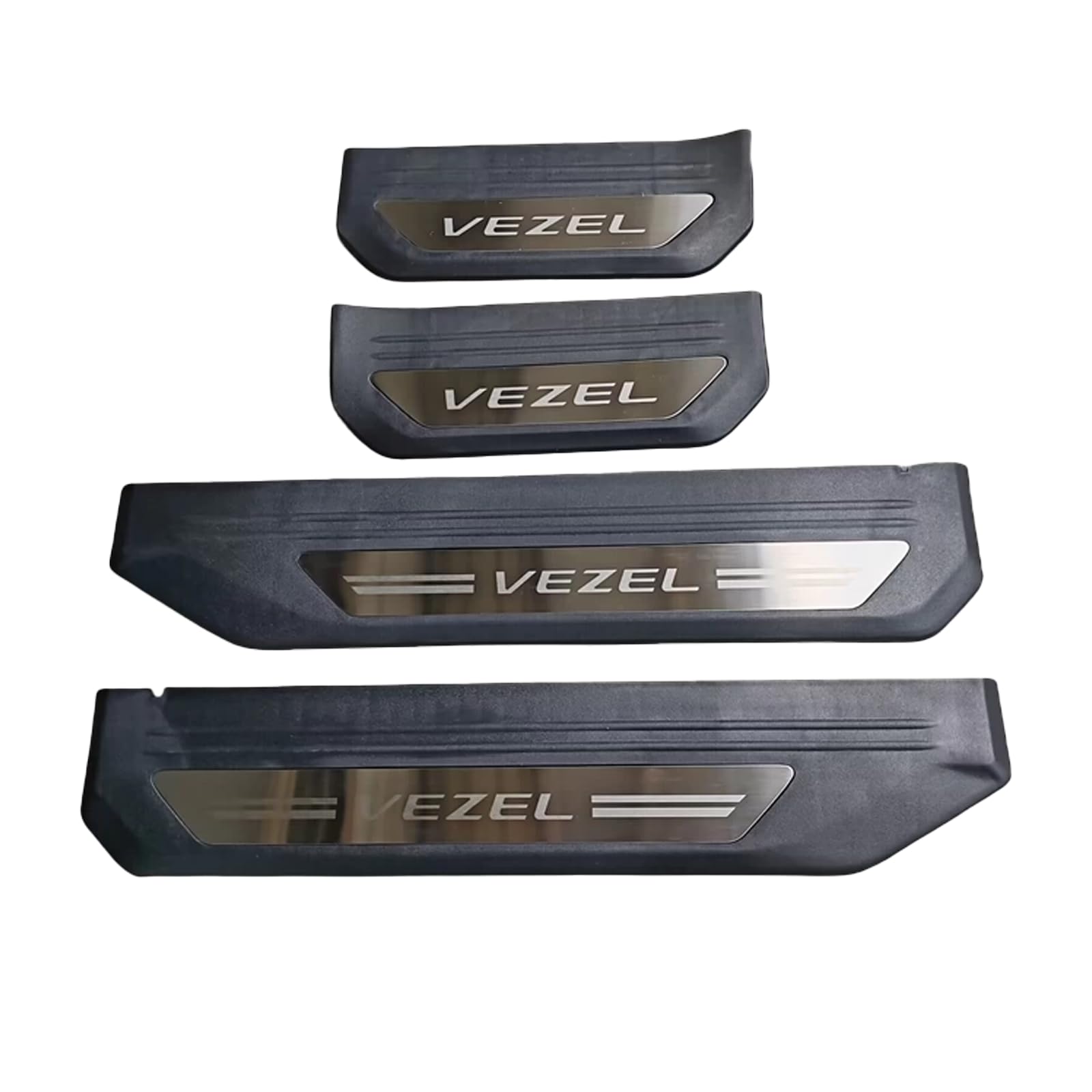 【楽天スーパーセール】For ホンダ ヴェゼル VEZEL 2015-2020用サイドステップガード 4枚セット プラスチック ステンレス製 スカッフプレートドアモール サイド