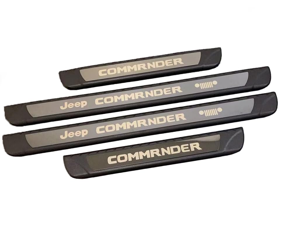For ジープ?コマンダー 2代目 COMMANDER 2021年10月~現行用サイドステップガード 4枚セット プラスチック ステンレス製 スカッフプレー