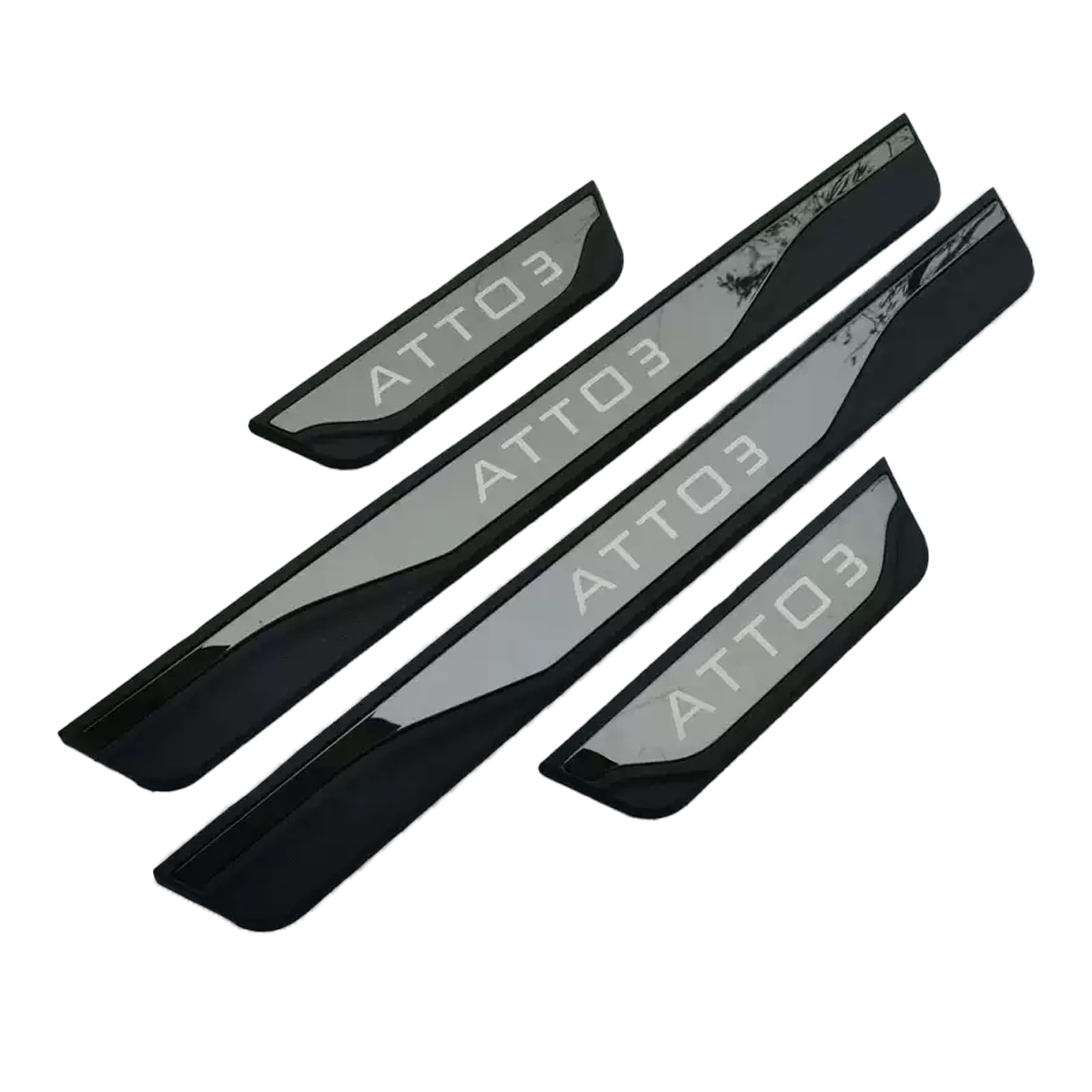 Rakuten - For BYD ATTO3 用サイドステップガード 4枚セット プラスチック ステンレス製 スカッフプレートドアモール サイドモール ドアガードステ