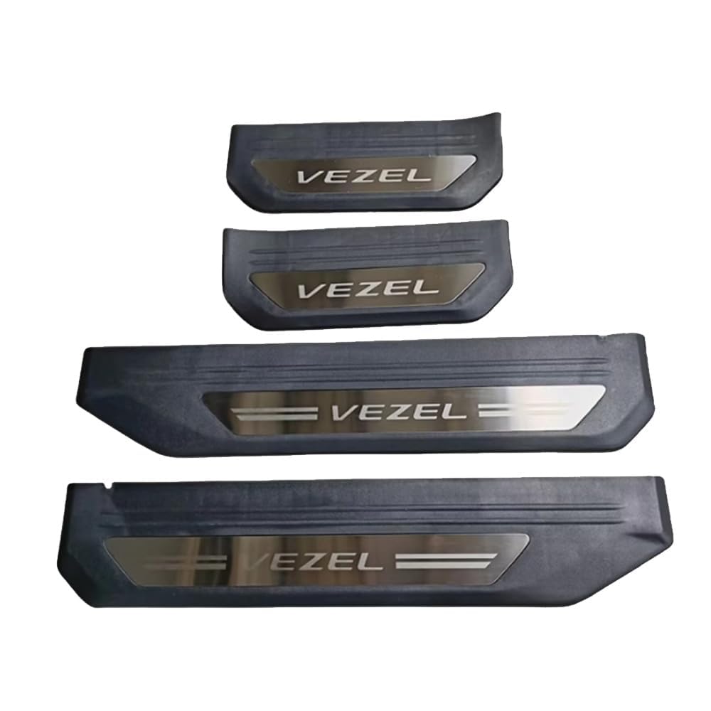 【楽天スーパーセール】For ホンダ ヴェゼル RU系 VEZEL RU1 RU2 RU3 RU4型 2014-2019年用サイドステップガード 4枚セット プラスチック ステンレス製 スカッフ