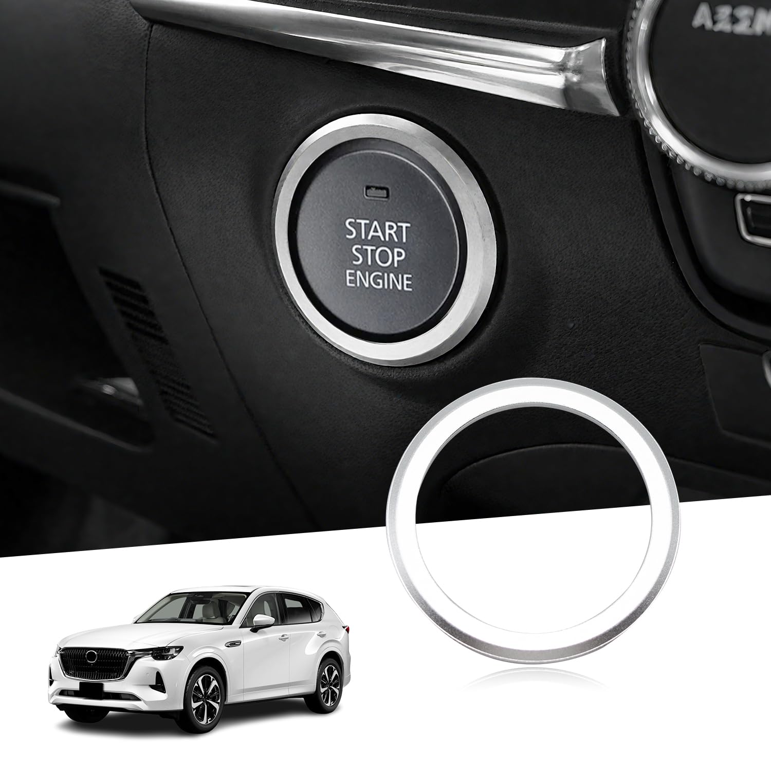 樂天商城 - 新型 CX-80 CX-90 CX-30 CX-5 MX30 マツダ3 アクセラ専用 アルミ合金エンジンスタート スターターリング アルミカバー アクセサリー イ