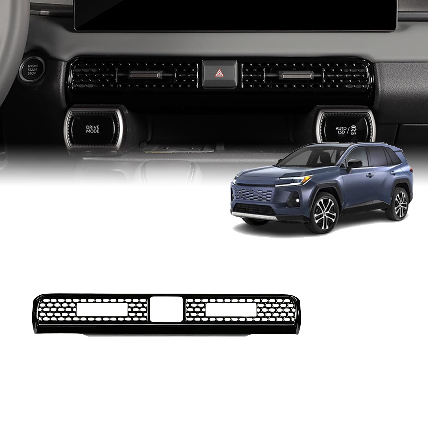 樂天商城 - 対応 新型 RAV4 60系 エアコンベント カバー エアコンダイヤルカバー エアコンベント フレーム コンソール カバー リム エアコンパネル