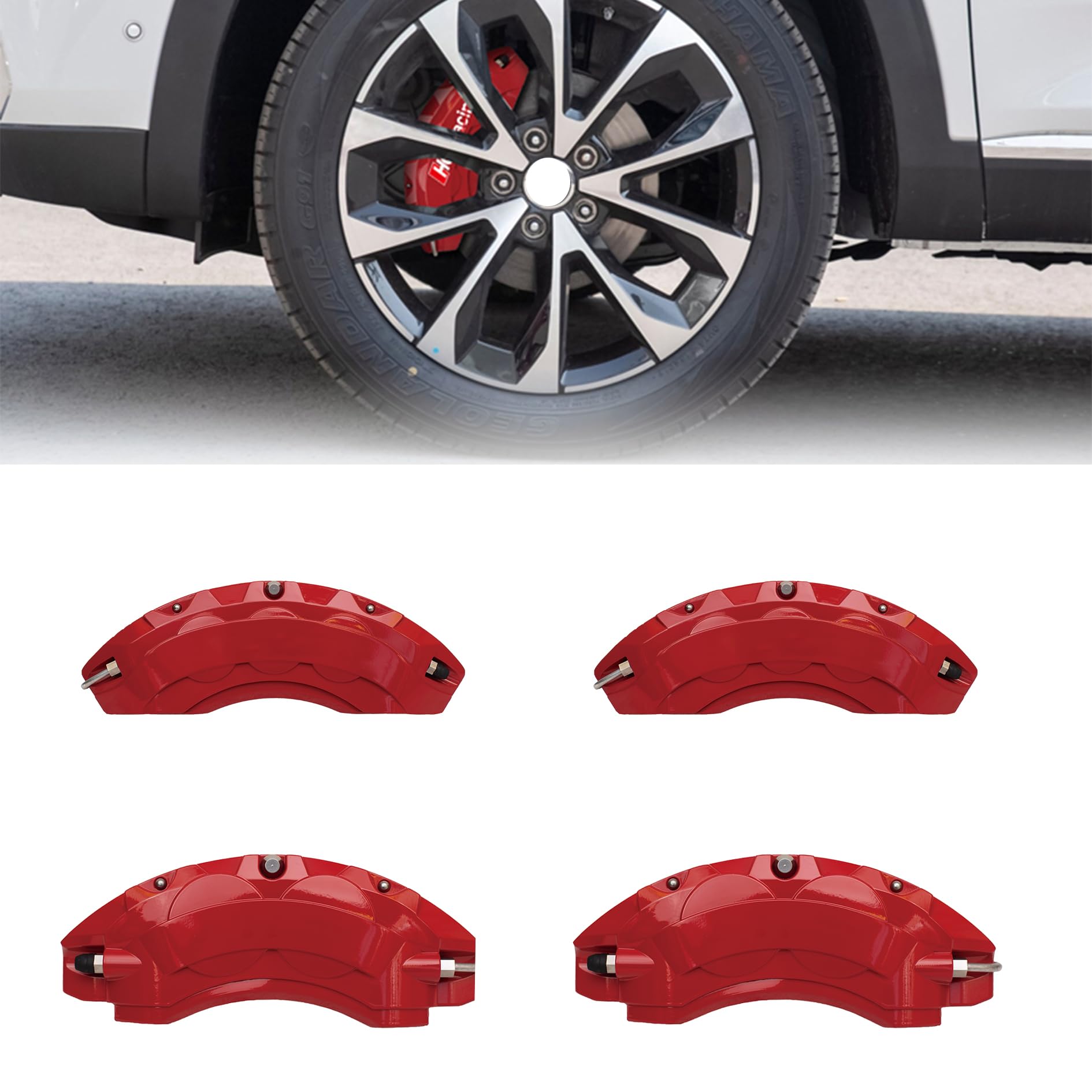 Rakuten - カスタム 車の キャリパーカバー ホンダシビック FL系 FL1 に適用 高品質アルミ製 ブレーキキャリパーカバー 車種専用設計 フロント&リ