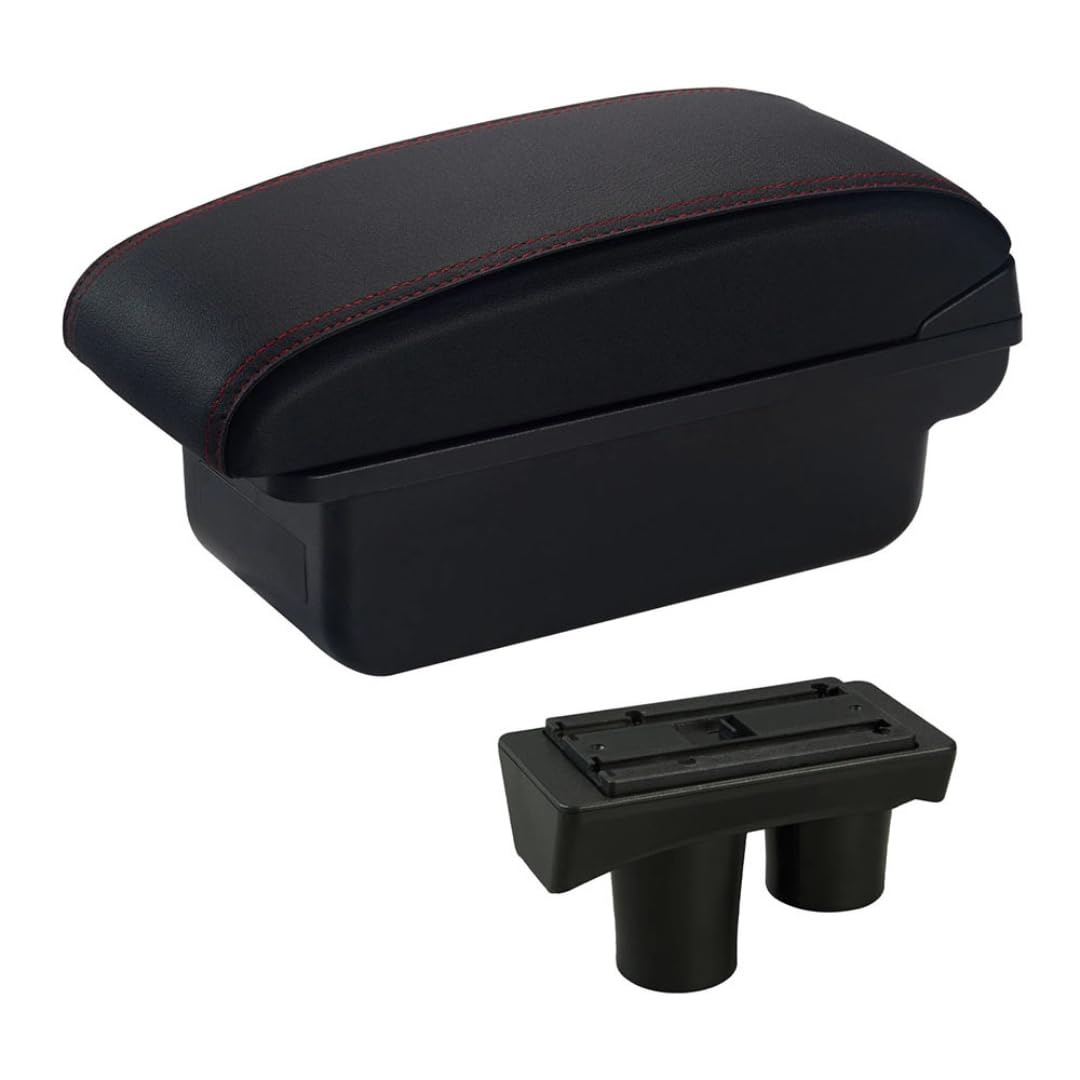 Rakuten - アームレスト for プジョー301 2015-2015用、カーアームレストボックス、センターコンソール収納ボックス（A1レッドライン、USBなし）