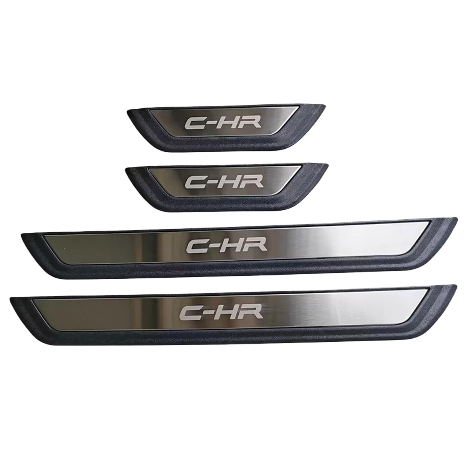 Rakuten - For トヨタ C-HR CHR 2018-2023用サイドステップガード 4枚セット プラスチック ステンレス製 スカッフプレートドアモール サイドモール