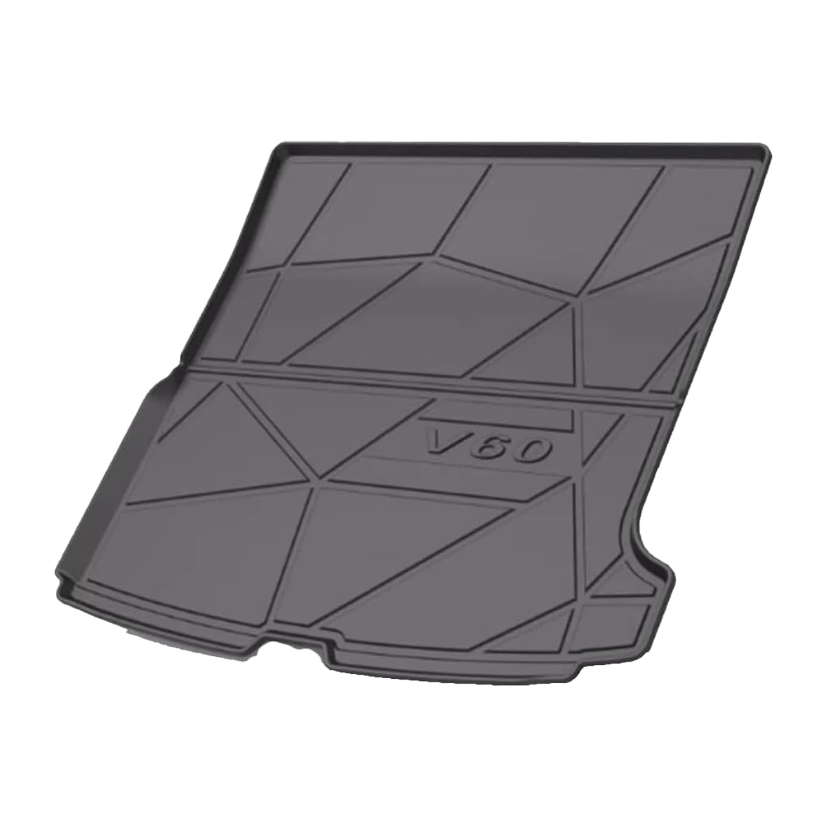For ボルボ V60 2代目 2020-2024専用 ラゲッジマット トランクマット リアカーゴトランクトレイ 3Dラゲージトレイ TPEゴム ブラック 防