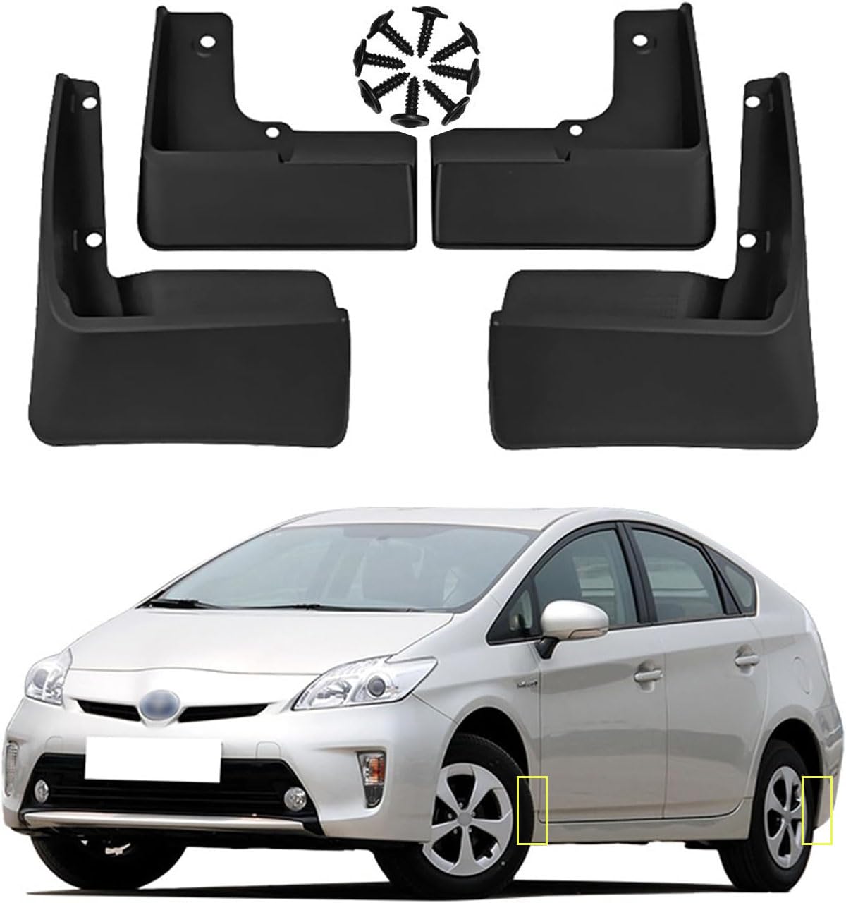 Rakuten - CarProud（カープラウド）マッドガード適用トヨタ プリウスPrius XW30 2010～2015ワイドシエラ用 マッドフラップキット マッドスプラッ