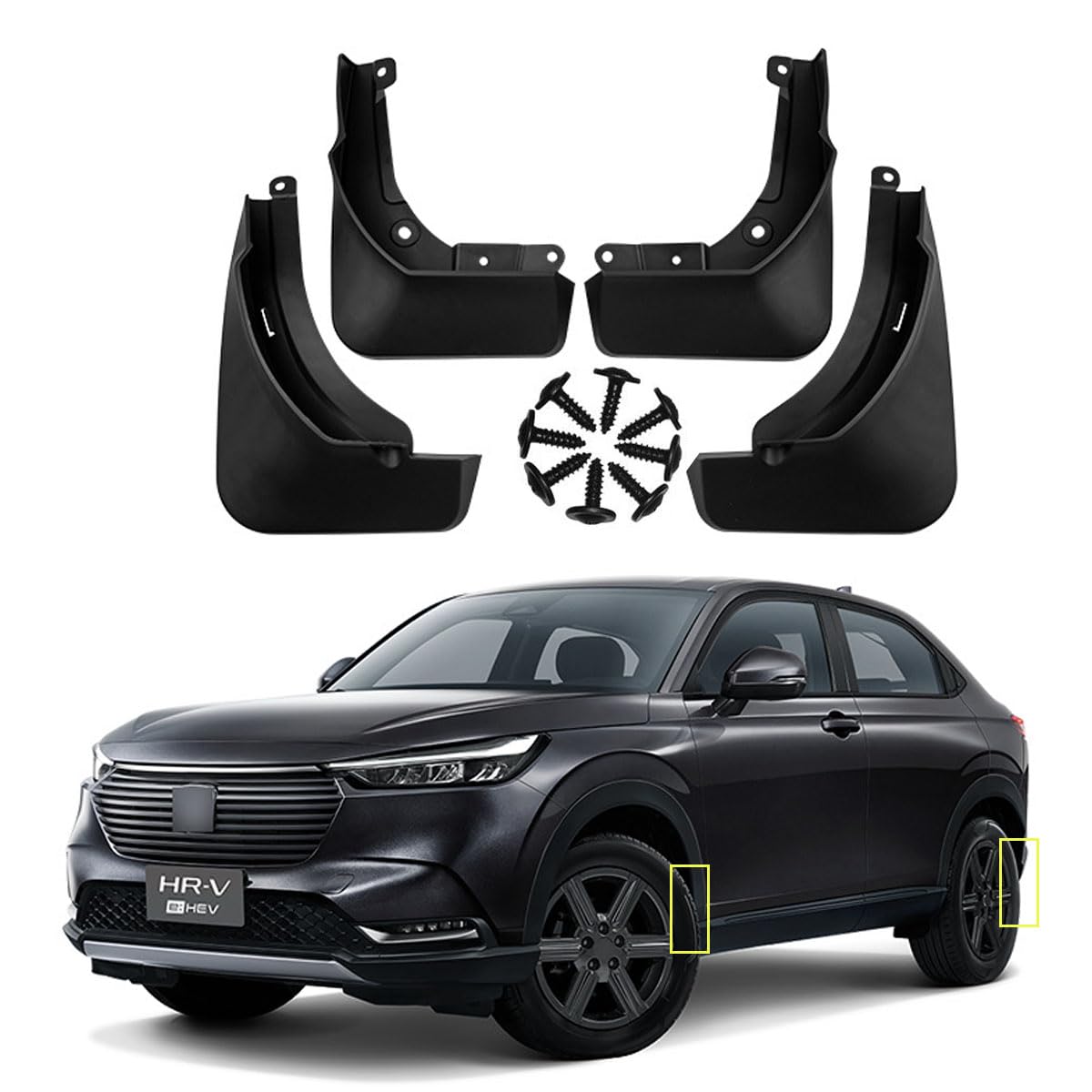 【楽天スーパーセール】CarProud（カープラウド）マッドガード適用ホンダ Vezel/H-RV E EL 2022〜?行 ワイドシエラ用 マッドフラップキット マッドスプラッシ