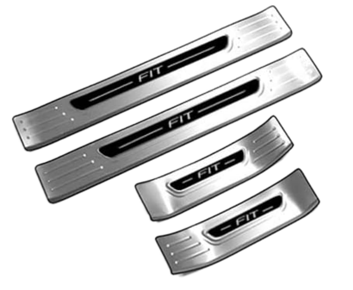 Rakuten - For HONDA FIT 4代目 GR系用サイドステップガード 4枚セット ホンダ フィット4 GR1/2/3/4/5/6/7/8型 プラスチック ステンレス製 スカッ