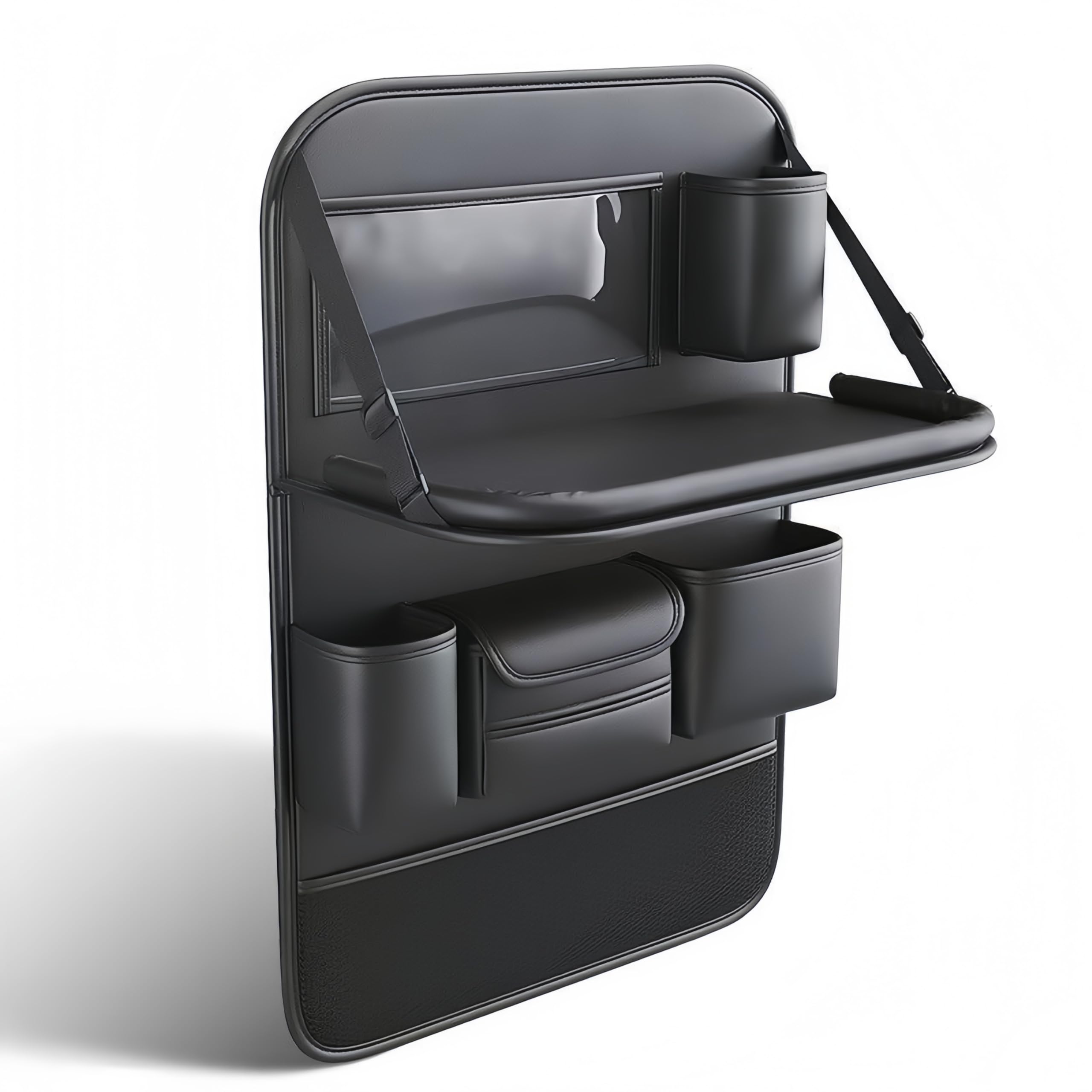 車用収納 バッグ シートバック収納 後部座席整理用 大容量 小物整理 ティッシュボックス付き 折りたたみテーブル搭載 多機能 後付け収納